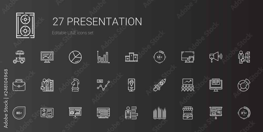 presentation icons set