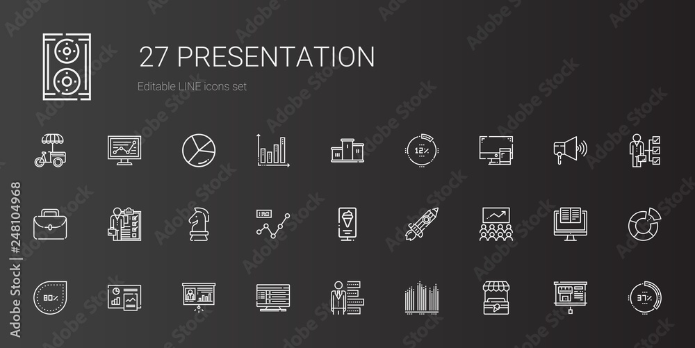 presentation icons set presentation icons set