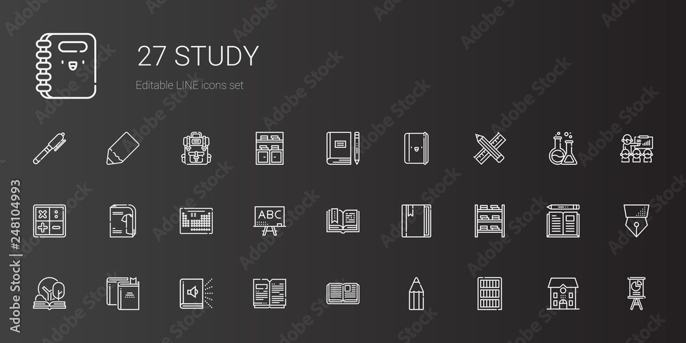 study icons set