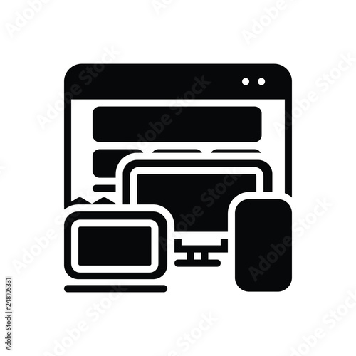 Black solid icon for adaptive design 