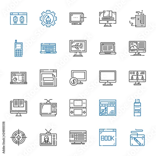 monitor icons set