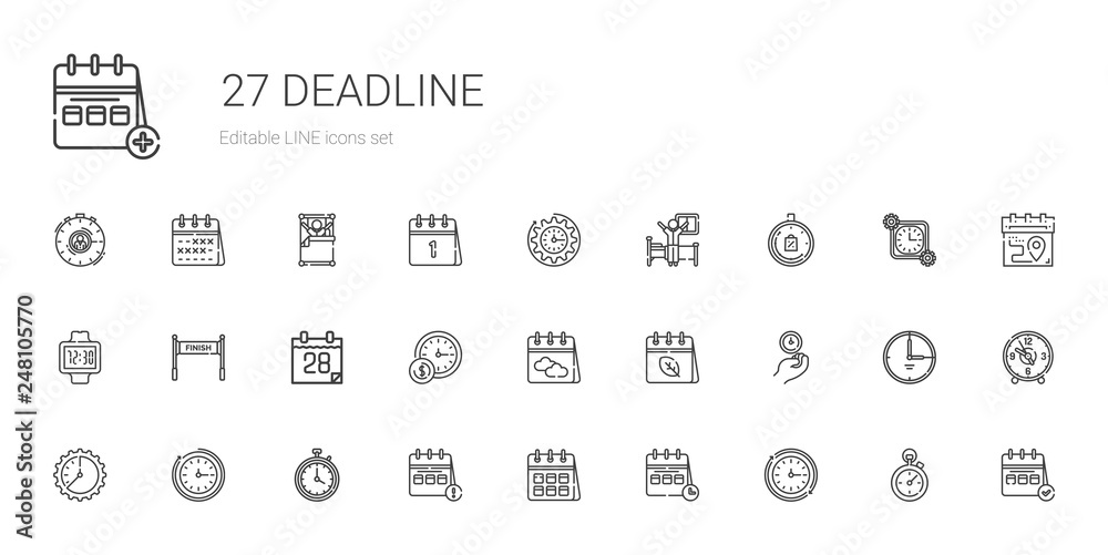 deadline icons set