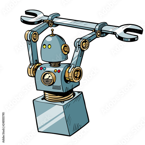 robot with a wrench