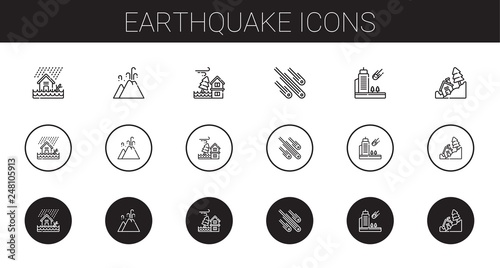 earthquake icons set