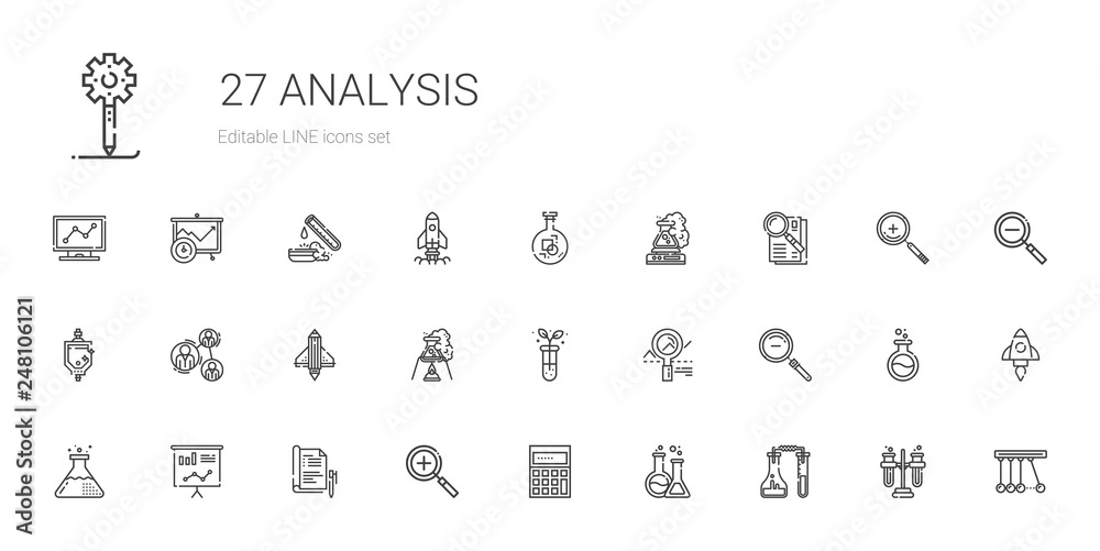 analysis icons set
