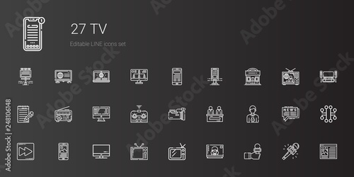 tv icons set
