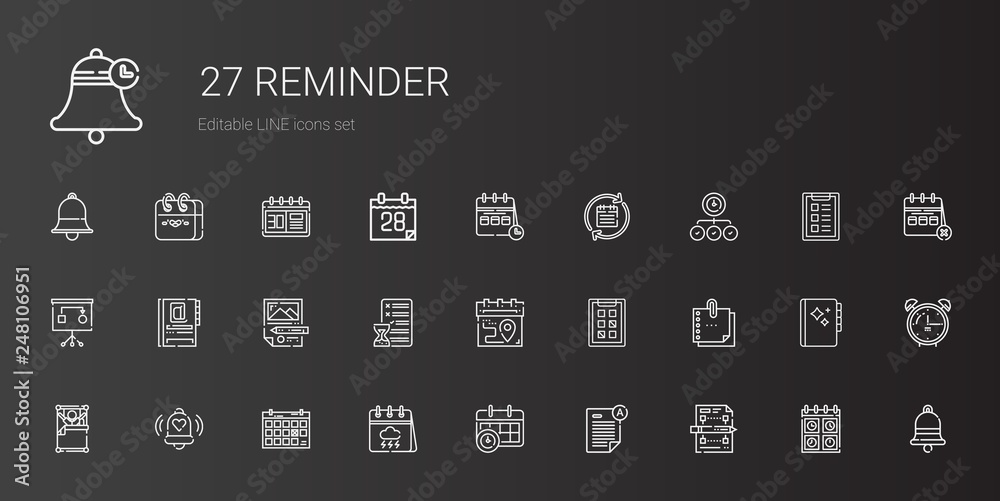 reminder icons set reminder icons set