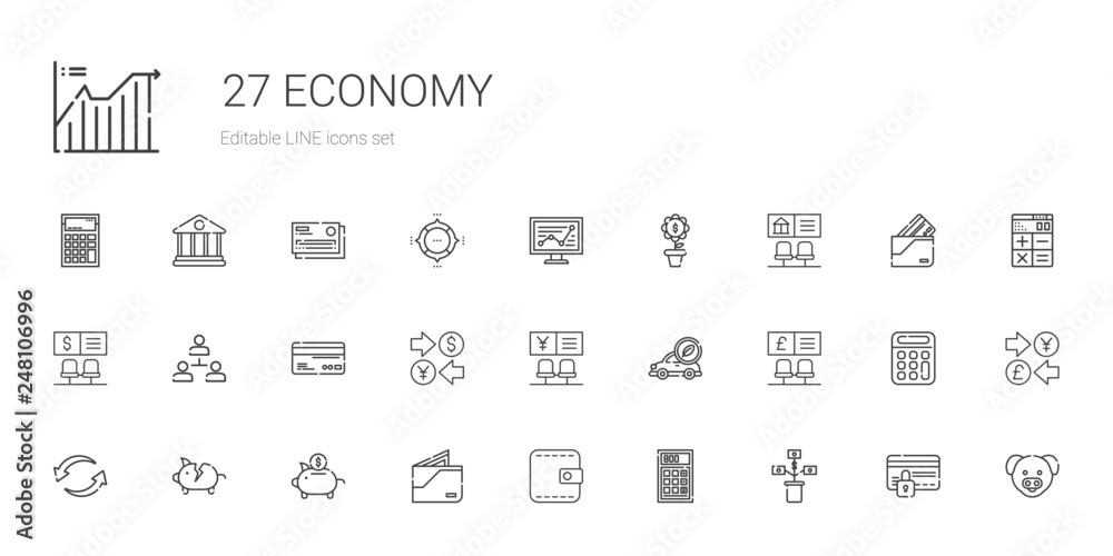 economy icons set