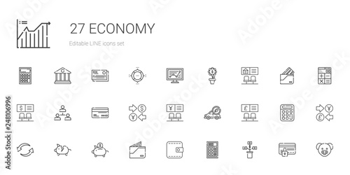 economy icons set photo