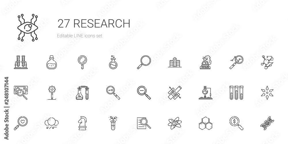 research icons set