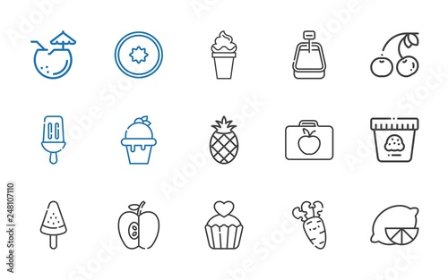 fruit icons set