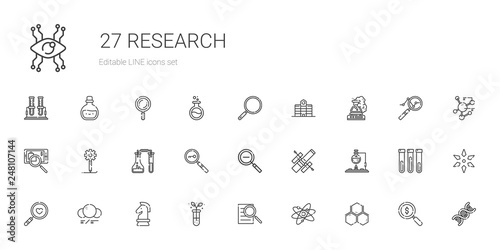 research icons set