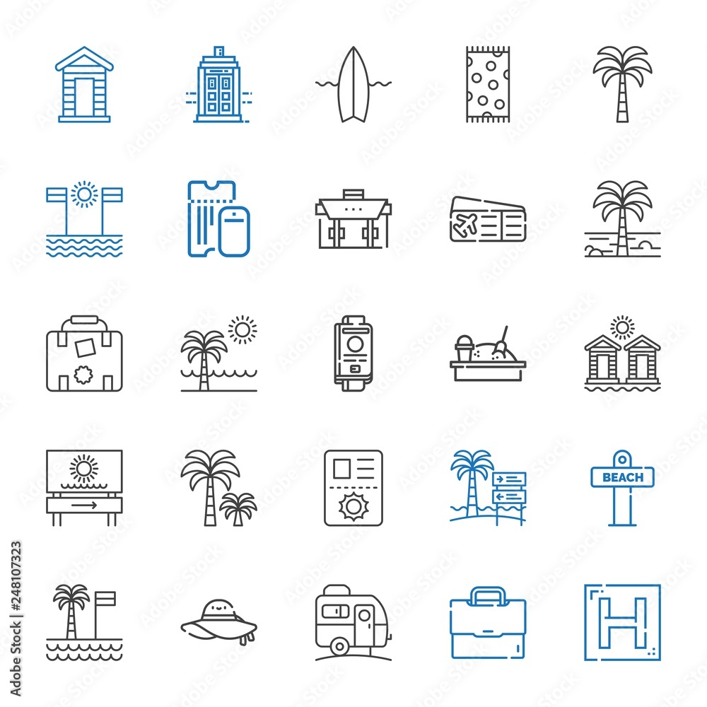 vacation icons set vacation icons set