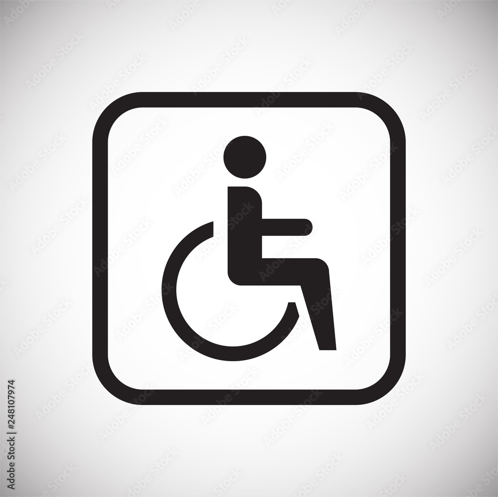 Restroom disabled icon on white background for graphic and web design, Modern simple vector sign. Internet concept. Trendy symbol for website design web button or mobile app Restroom disabled icon on white background for graphic and web design, Modern simple vector sign. Internet concept. Trendy symbol for website design web button or mobile app