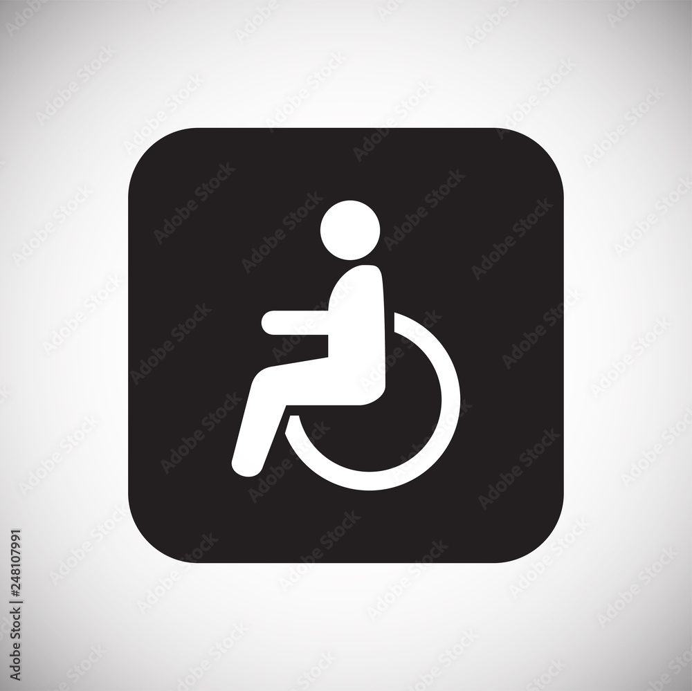 Restroom disabled icon on white background for graphic and web design, Modern simple vector sign. Internet concept. Trendy symbol for website design web button or mobile app Restroom disabled icon on white background for graphic and web design, Modern simple vector sign. Internet concept. Trendy symbol for website design web button or mobile app