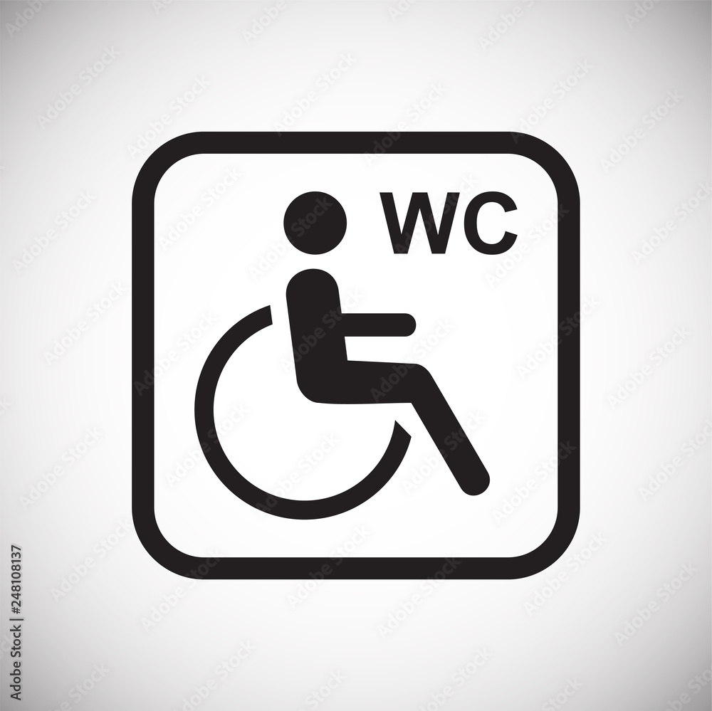 Restroom disabled icon on white background for graphic and web design, Modern simple vector sign. Internet concept. Trendy symbol for website design web button or mobile app Restroom disabled icon on white background for graphic and web design, Modern simple vector sign. Internet concept. Trendy symbol for website design web button or mobile app