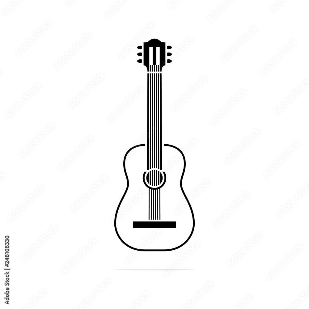 Classical guitar icon, vector concept illustration for design.