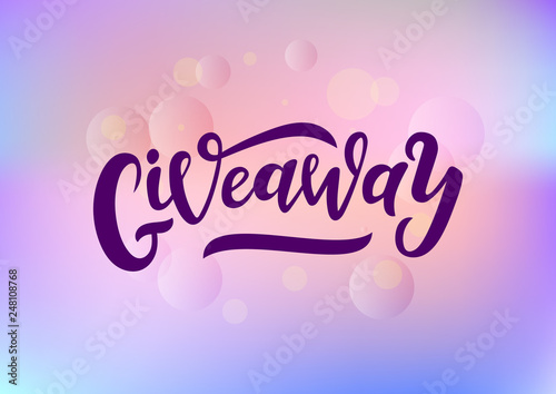 Giveaway hand drawn lettering
