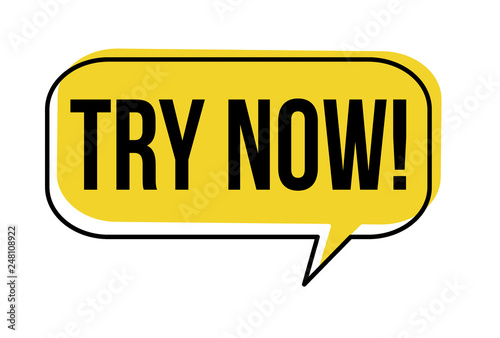Try now speech bubble