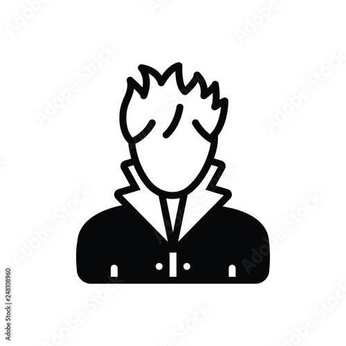 Black solid icon for hair stylist 