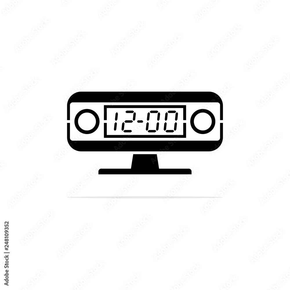 Digital clock icon, vector concept illustration for design. Digital clock icon, vector concept illustration for design.