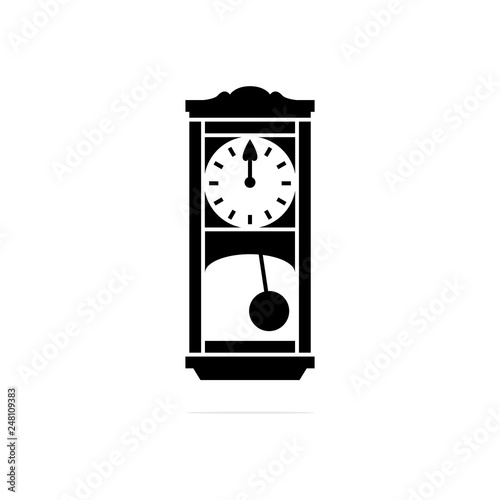 Antique clock icon, vector concept illustration for design.