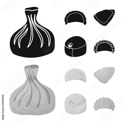 Vector design of products  and cooking symbol. Set of products  and appetizer vector icon for stock.