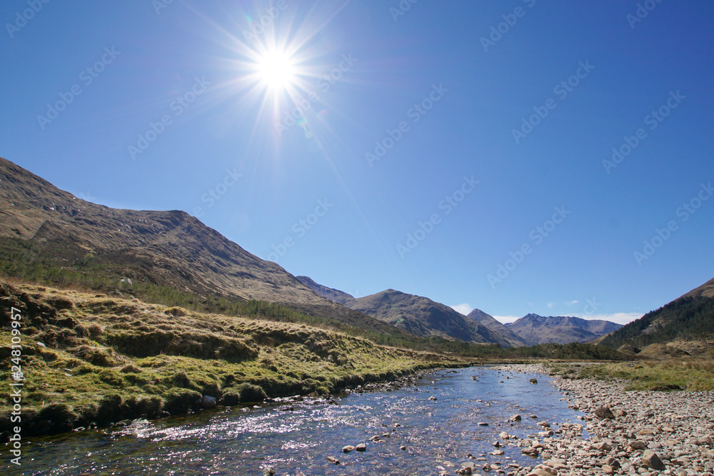 Glen Shiel in the sun, Scottish Highlands