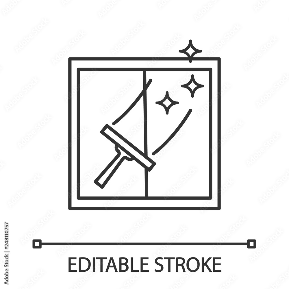 Window cleaning linear icon