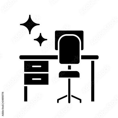 Cleaning table desk glyph icon