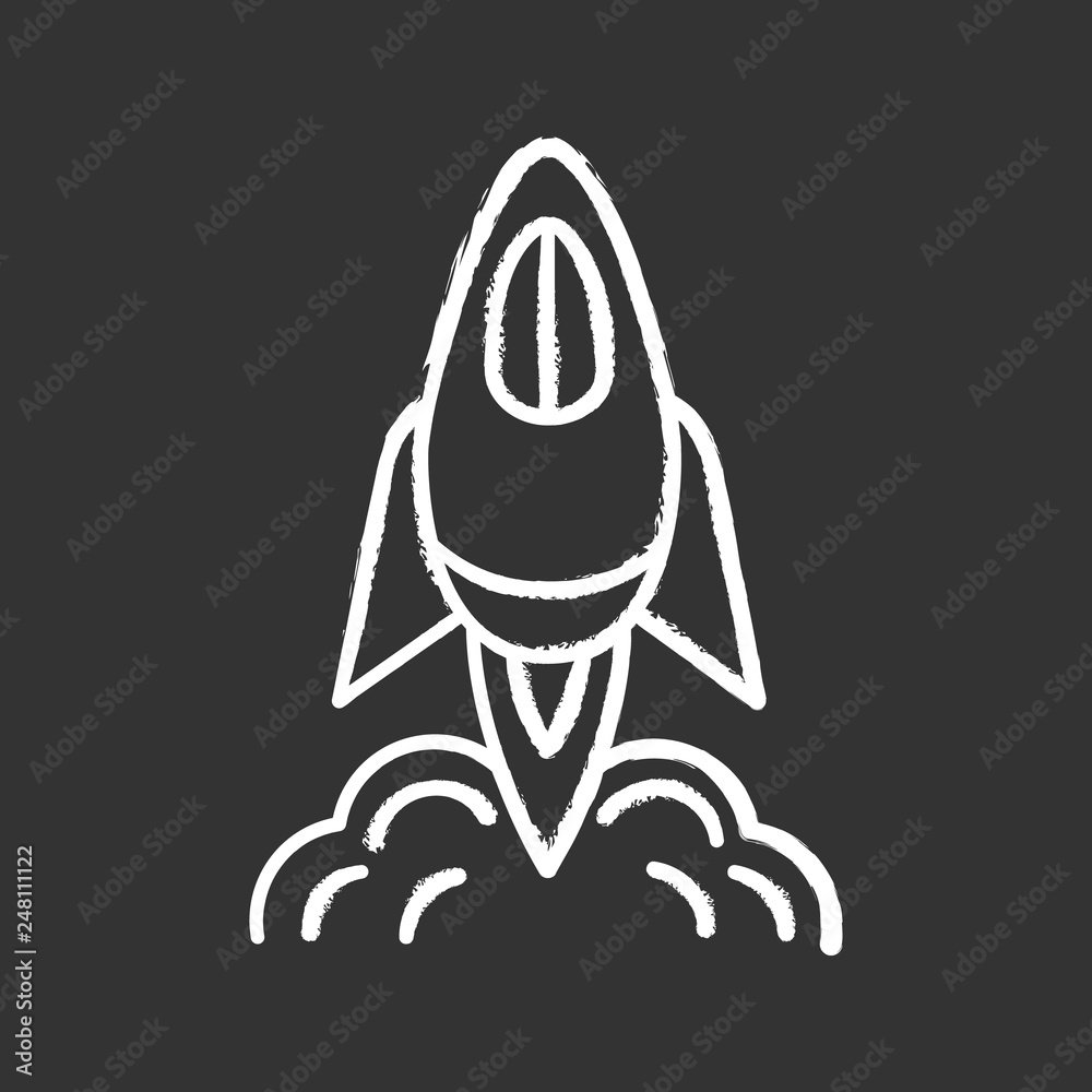 Startup launch chalk icon Startup launch chalk icon