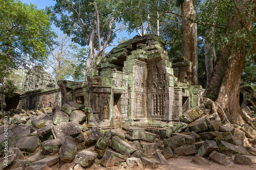 ancient remains of Ta Prohm temple  Siem Reap  Cambodia  Asia