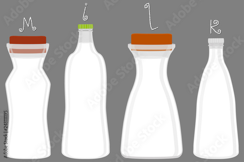 Illustration on theme big set different types chilled milk
