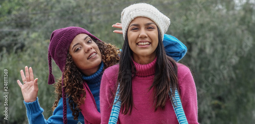 Female Hispanic Teen Photobomb photo