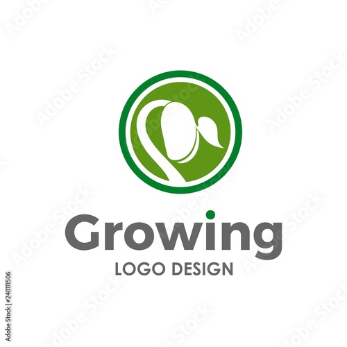 growing seed logo design