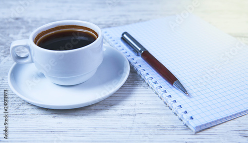 coffee and notebook