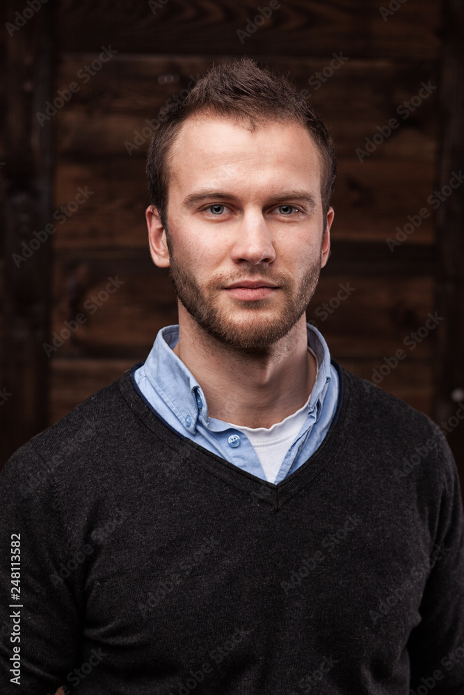 young handsome man in urban background young handsome man in urban background