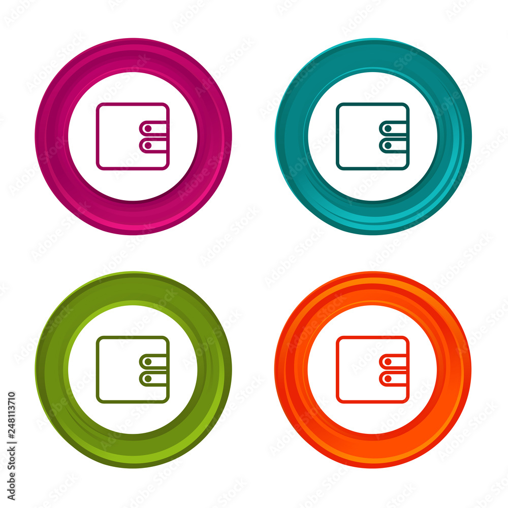 Wallet line icon. Payment symbol. Colorful web button with icon.