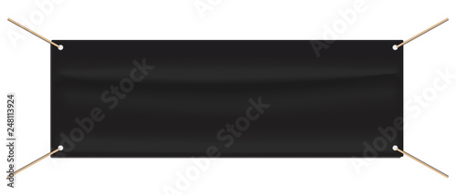 Tarpaulin Advertising Banner - Black Editable Vector Illustration - Isolated On White Background