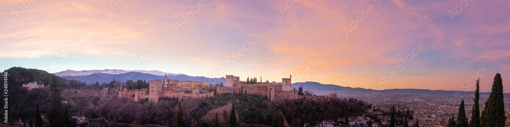 Granada. The fortress and arabic palace complex of Alhambra, Spain