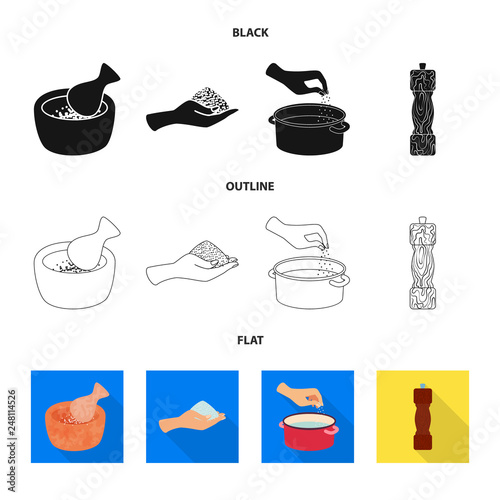 Vector illustration of cooking and sea icon. Set of cooking and baking   stock vector illustration.