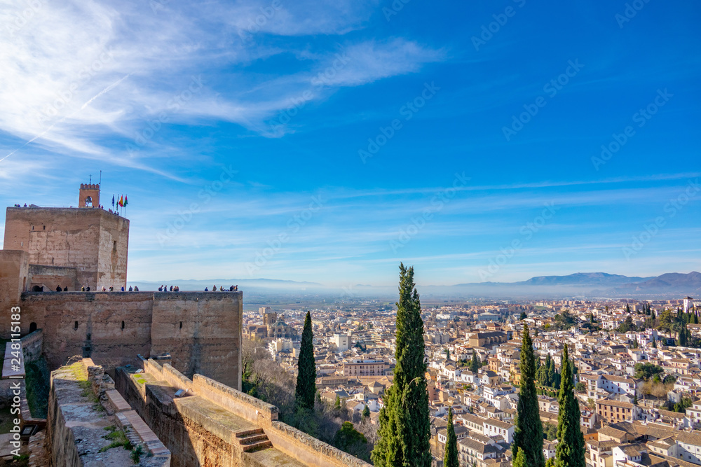 Granada. The fortress and arabic palace complex of Alhambra, Spain