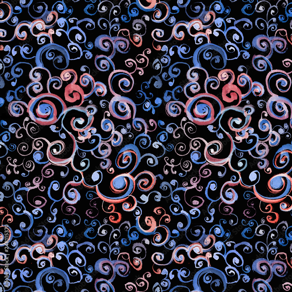 Hand drawn ornament seamless pattern. Wallpaper, fabric design. Hand drawn ornament seamless pattern. Wallpaper, fabric design.