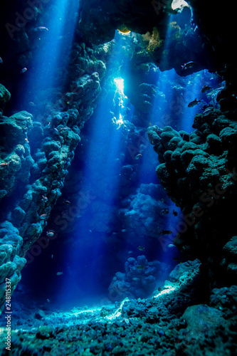 Caves of the Paradise reef at the Red Sea, Egypt