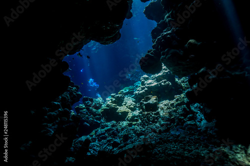 Caves of the Paradise reef at the Red Sea, Egypt