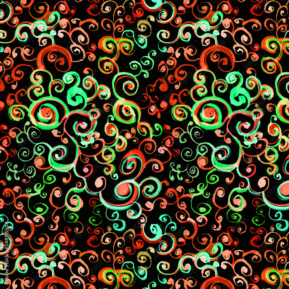 Hand drawn ornament seamless pattern. Wallpaper, fabric design. Hand drawn ornament seamless pattern. Wallpaper, fabric design.