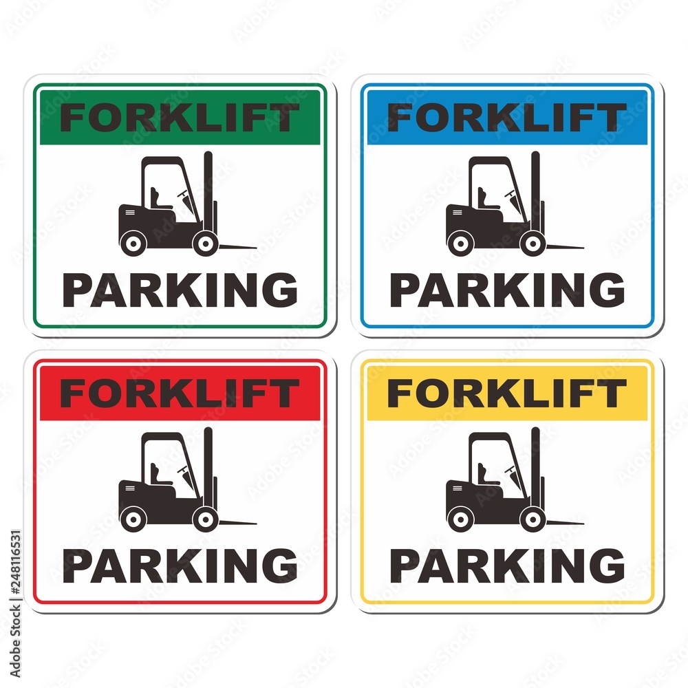 Obraz premium set of forklift parking signs - vector set 