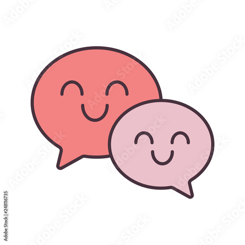 Smiling speech bubbles color icon © bsd studio