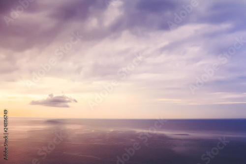 Purple sky. Beautiful seascape. Calm and rest © Amina
