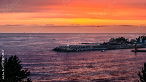 Seaside sunrise on the beach photo